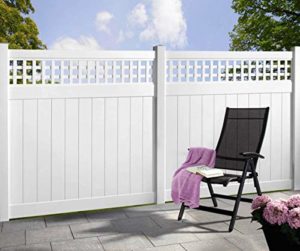 Longlife Sichtschutz Zaun  | Kunststoff weiß  mit Rankgitter aus extrem witterungsbeständigem Fensterkunststoff (kein WPC)   | Sichtschutz Garten Kunststoff  | Sichtschutz Garten Modern